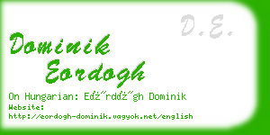 dominik eordogh business card